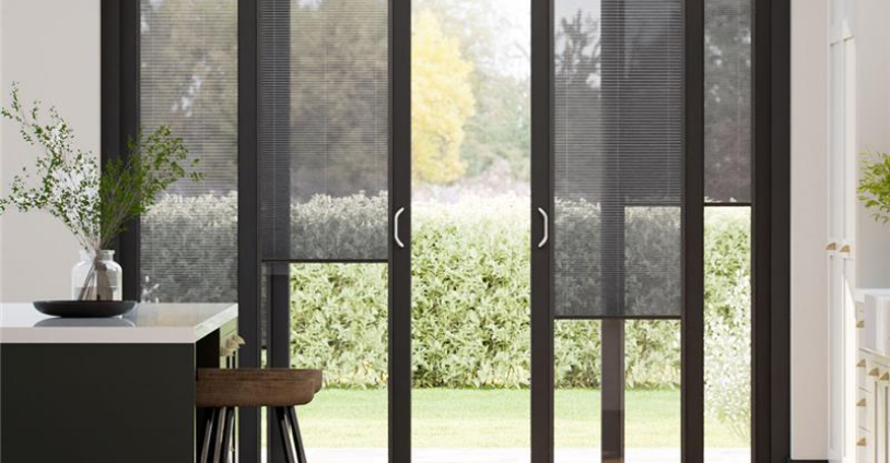 Sliding door blinds